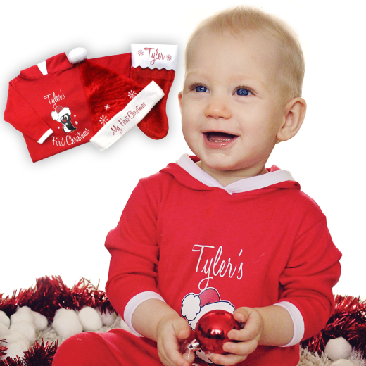 Personalised Baby's First Christmas Set